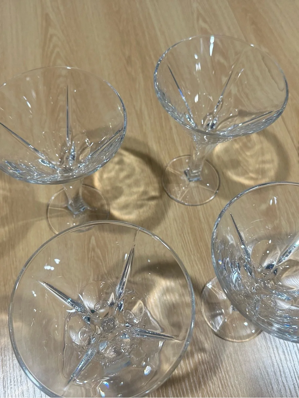 Crystal Coupe Glasses - Clear Stemware (Set of 4)